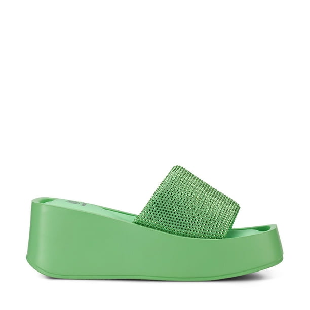 Sandalia Plataforma Verde Casual Yj31 Mujer