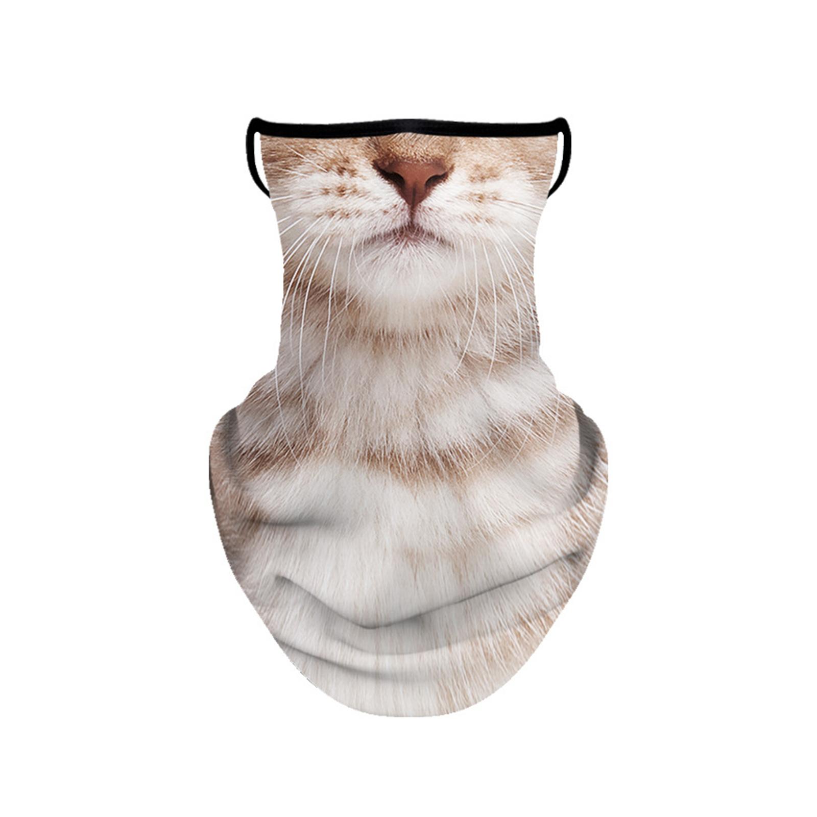 Magideal - Mascarilla Para El Cuello Con Trabillas Para Las Orejas, Protección Solar Contra El Polvo, 24 Cm X 34 Cm, Patrón De Gato A Prueba De Viento Para Sende Estilo D