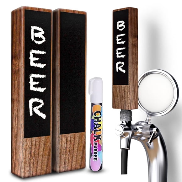 Manijas para grifo de cerveza Silginnes, paquete de 2 con pizarra