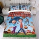 thumbnail image 4 of Lluvia de Hamburguesas Conjunto de sábanas temático, trío de piezas, cómodo y amigable con la piel, diseño único, regalo de decoración para el hogar para familiares, amigos y fans,173cm *218cm, 4 of 6