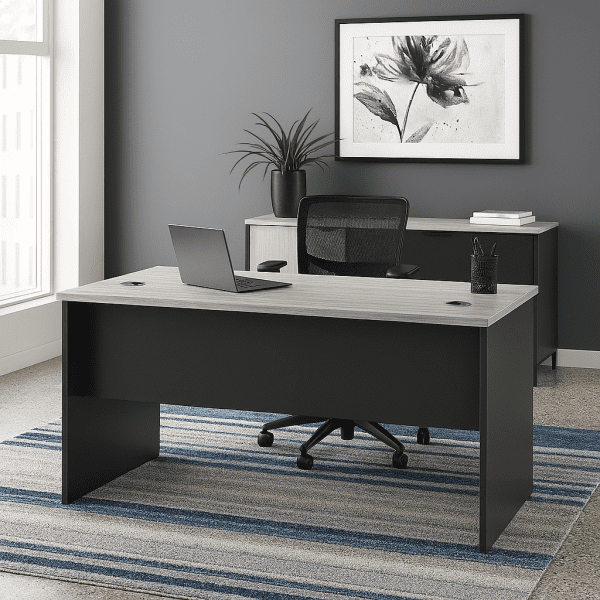 Muebles Santa Ana - Escritorio Recto 160 Esr160 Maple Con Gris