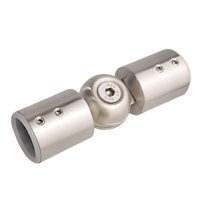 Magideal - Conector De Varilla Conector De Codo Con Bisagras Puerta De Vidrio De Baño Resistente Para Barras De Cortina De Ventana Salediza Con Tornillos Ángulo 19Mm Cepillado