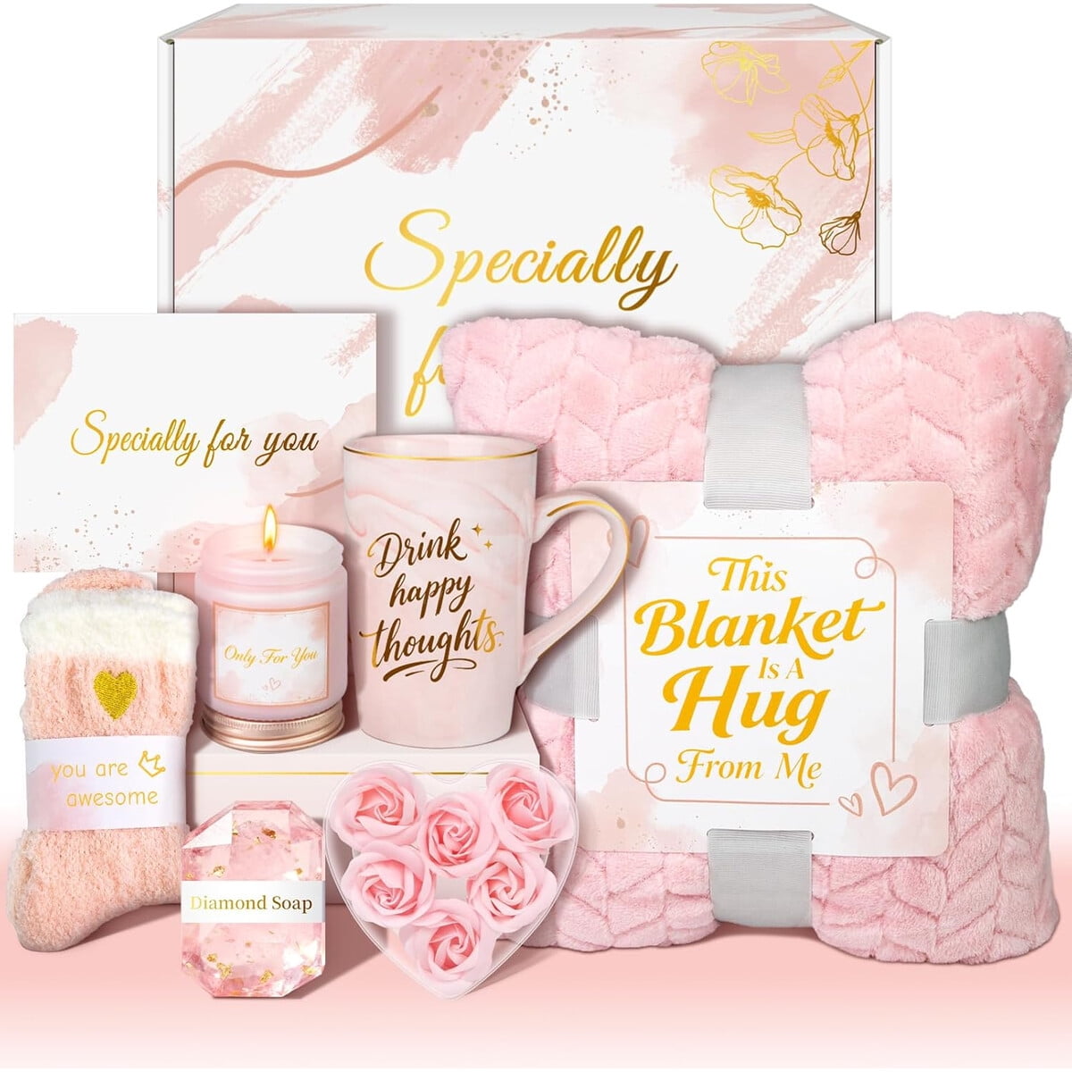 Set Regalo Mujer Mixvova Manta Flannel Taza Vela Calcetines