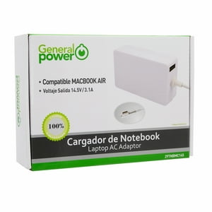 General Power - Cargador De Notebook Macbook Air 14,5V/ 3,1A. 45W. White