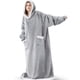 thumbnail image 1 of 1pc Flannel Blanket With Sleeves, Winter Hoodies Sweatshirt, Women Men Pullover Fleece Giant TV Blanket, 1 of 3