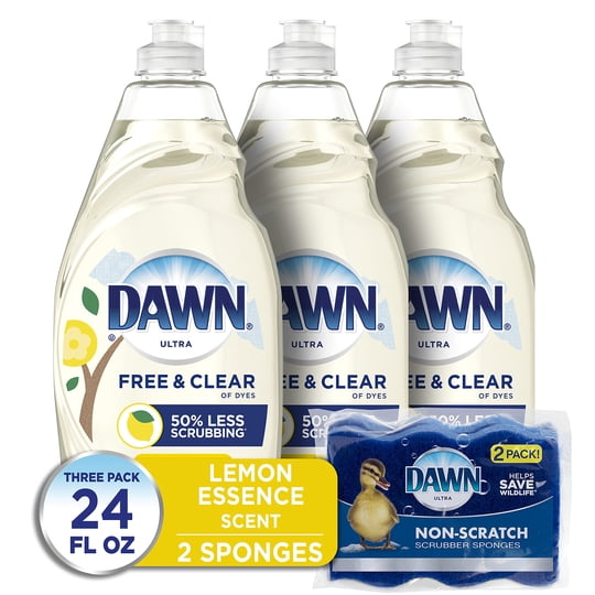 Detergente Para Platos Dawn 3×710 ml + Esponjas (2) Limón
