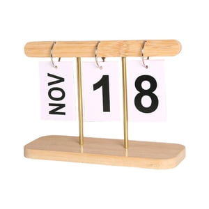 Bothyi - Calendario Perpetuo Simple Página Decorativa Calendario De Escritorio Giratorio Decoración Para El Hogar Madera