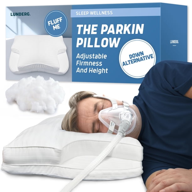 Almohada CPAP Lunderg Parkin para personas que duermen de lado y boca arriba, 100% algodón