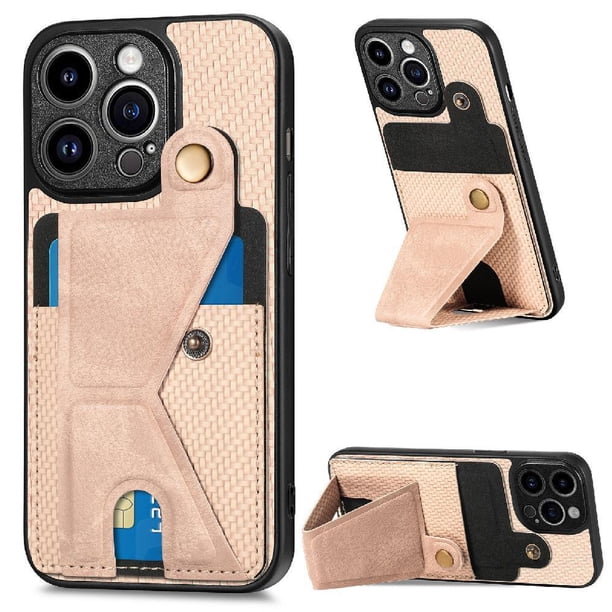 Funda Resistente para iPhone 13 Pro Max con Tarjetero y Soporte, Diseño Magnético Blanco