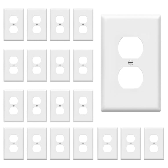 Placa de pared ENERLITES 12 cm x 8 cm blanca (paquete de 20)