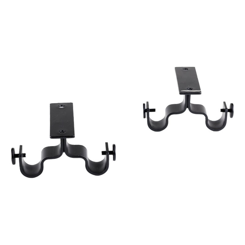 Metalhsa - Pack 2 Unidades Soporte Doble Techo De Metal Negro 19/19 Mm
