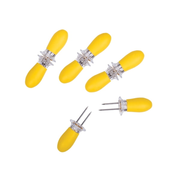 HIC Kitchen - Pack de 8 pinchos para maíz amarillos de 14 cm con agarre suave