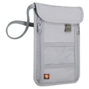 Cartera Con Cuello Lewis N. Clark Con Bloqueo Rfid, Gris