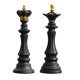 thumbnail image 5 of 2 Uds Escultura De Ajedrez Internacional Adorno Estatuilla Accesorios Negro Rey Reina, 5 of 5