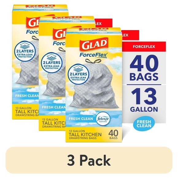 Bolsas basura Glad ForceFlex 13 gal 3 pack 120 unidades