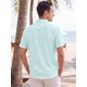 thumbnail image 3 of INSPIRE CHIC Camisas de Lino de Manga Corta Casual para Hombre con Cuello de Color en Contraste XXL Verde Menta, 3 of 5