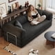 thumbnail image 2 of 78.8" Compression Sofa,Convertible Floor Sofa Bed-with Pillow Back Support Armrest,Comfy Futon Couch Sleeper Bed,Loveseats Boneless Modular Sectional Sofa,Corduroy fabric,for Living Room,Bedroom,Black, 2 of 3