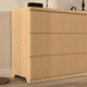 thumbnail image 3 of 6 Drawer Storage Cabinet ,Dresser, Wood Storage Tower Clothes Organizer with Wavy drawer panel, Wide Chest of 6 Drawers, Large Storage Space for Bedroom, Hallway, Entryway Living Room Natural, 3 of 3