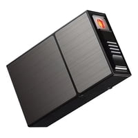 Genérica - Cigarrera Porta Cigarro Con Encendedor Electronico Usb Negro