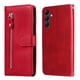 thumbnail image 4 of Funda tipo cartera para Samsung Galaxy A15 con bolsillo con cremallera y ranuras para tarjetas – Función de soporte Rojo, 4 of 6