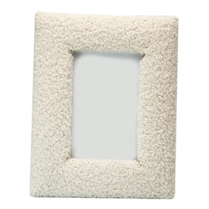 Magideal - Marco De Fotos De Escritorio, Marco De Fotos Para Colgar En La Pared, Soporte De Fotos De Madera Y Felpa, Marco De Fotos Decorativo Para Estantería De Blanco