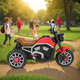 thumbnail image 2 of Moto Eléctrica Para Niños Motocicleta Clásica Luz Y Sonidos Roja, 2 of 4