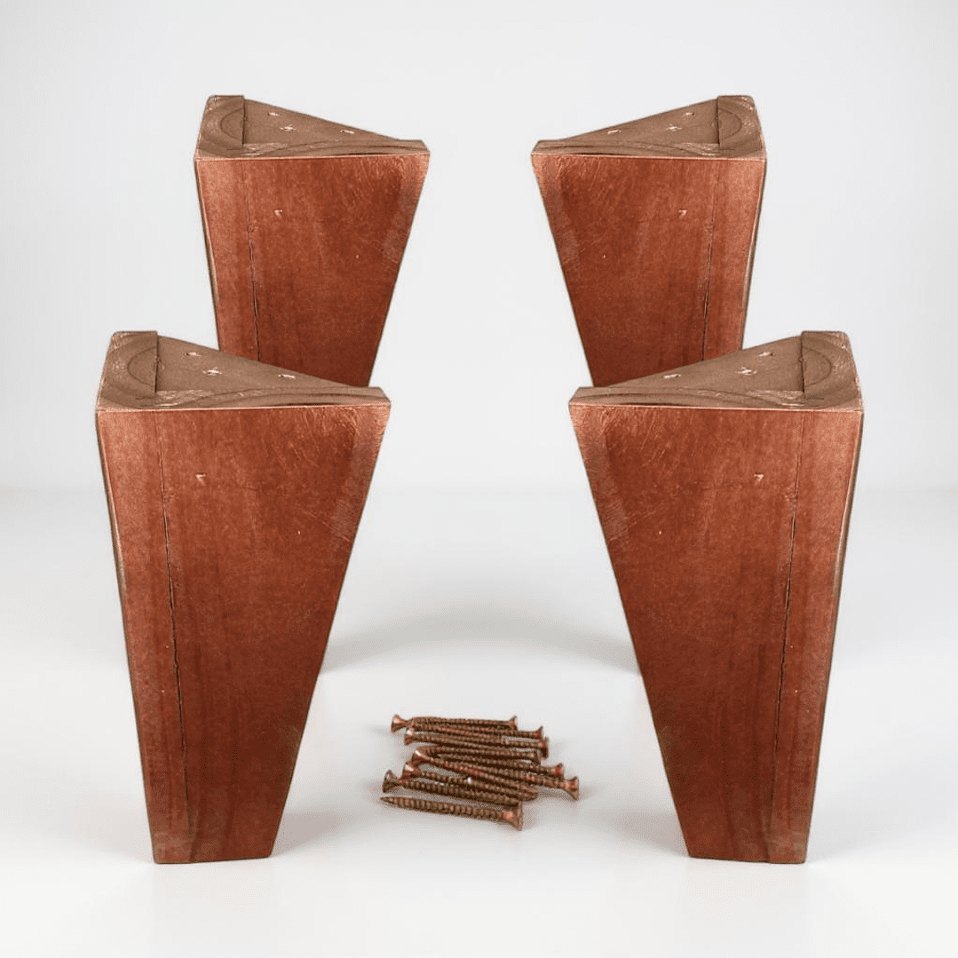 Bloccare - Kit 4 Patas Universales Para Cama Europea - Color Chcolate 24 Cm