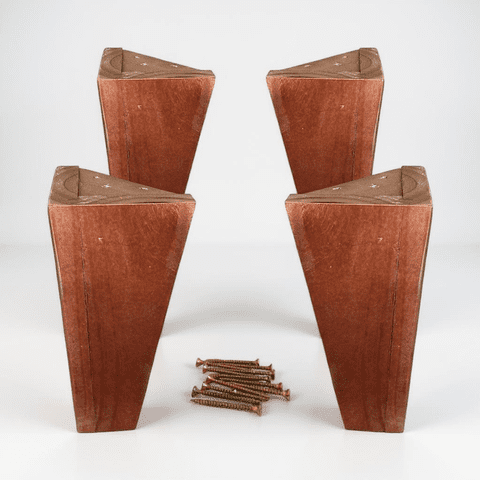 Bloccare - Kit 4 Patas Universales Para Cama Europea - Color Chcolate 24 Cm