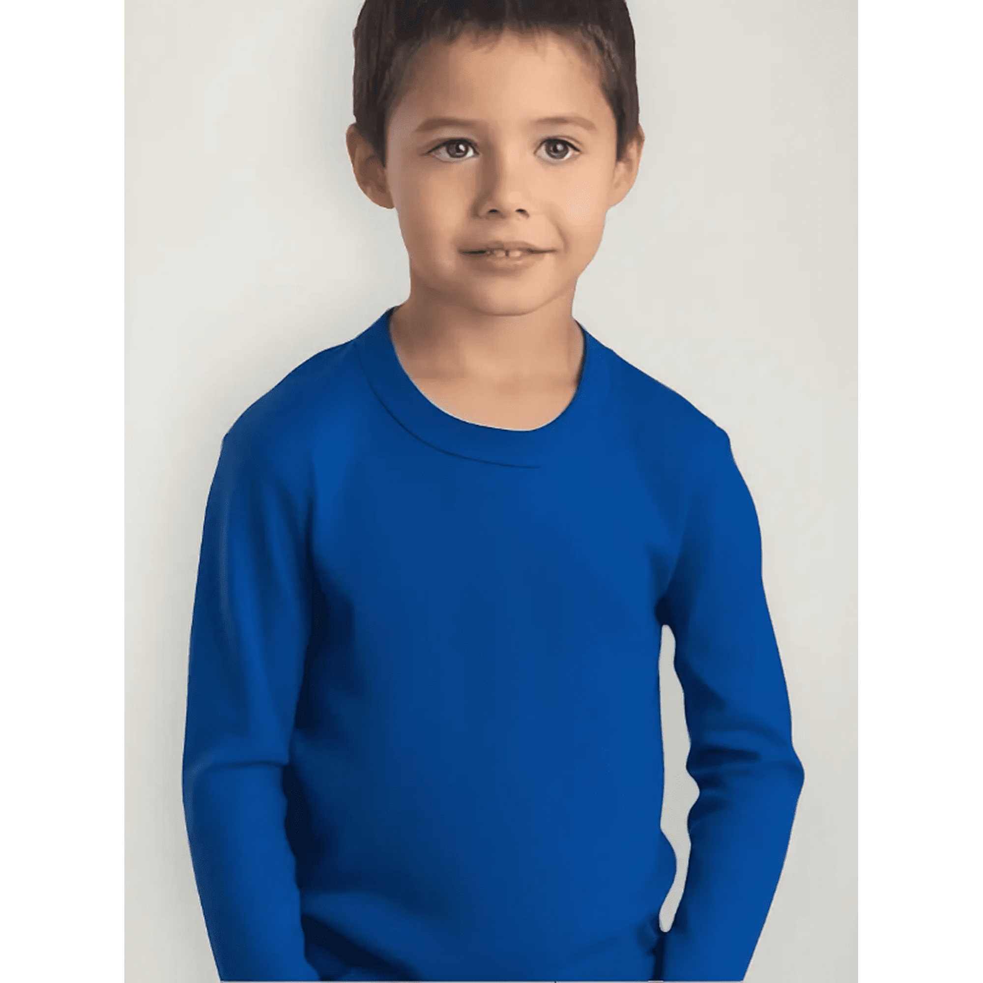 Grupo Agw - Pack 3 Camisetas Niño 100% Algodón Manga Larga Azul Rey - 4