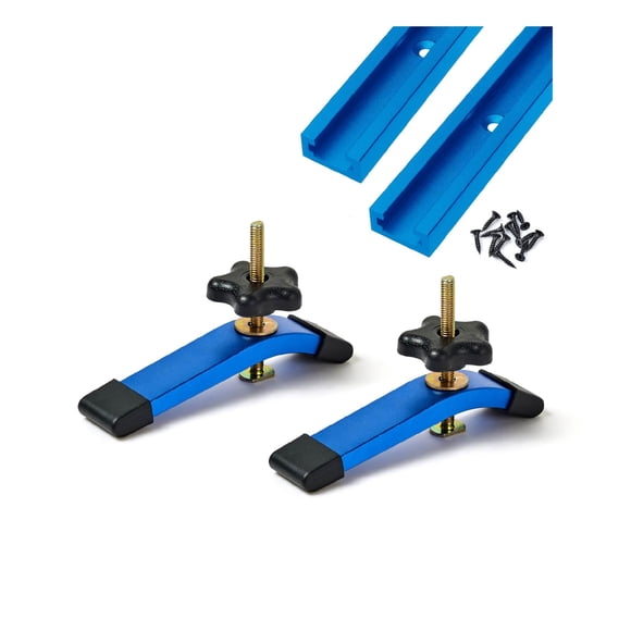 Juego de 2 abrazaderas de sujeción azules para T‑Track HOTTARGET de 61 cm