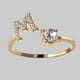 thumbnail image 4 of 26-Letter Gold Rings with Zircon and Rhinestone Adjustable Sturdiness - Perfect Gift for Women, 4 of 5