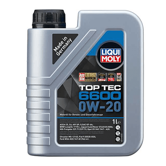 Aceite Liqui Moly Top Tec 6600 0W-20 5 lt