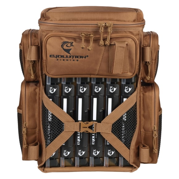 Mochila Evolution Outdoor 46 cm color Coyote con 6 bandejas
