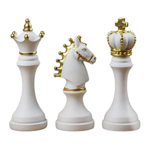 Bothyi - Estatua De Estatuilla De Ajedrez Internacional Creativa De 3 Piezas Para La Decoración Del Hogar De La Oficina Blanca