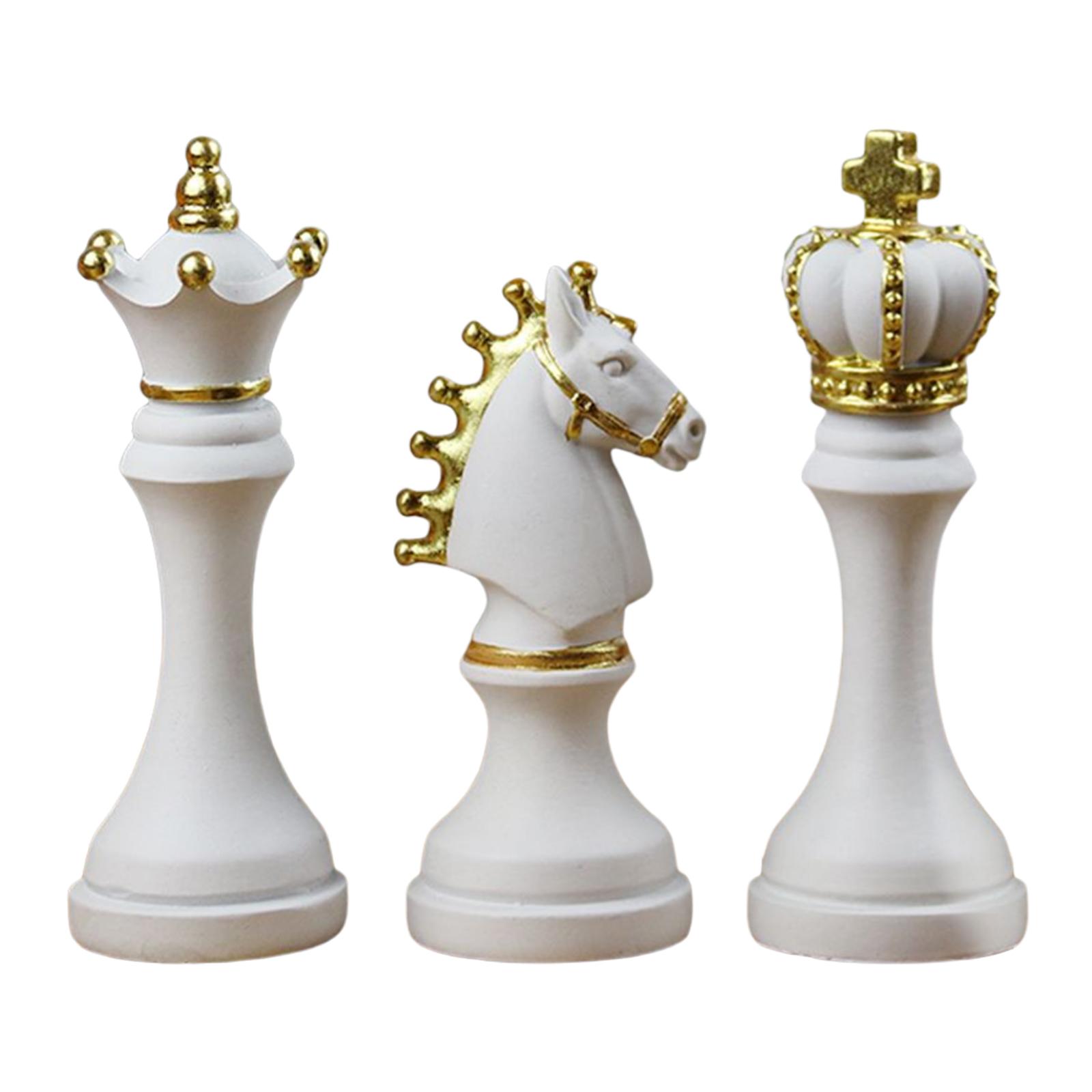 Bothyi - Estatua De Estatuilla De Ajedrez Internacional Creativa De 3 Piezas Para La Decoración Del Hogar De La Oficina Blanca