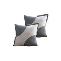 Genérico - Pack De 2 Fundas De Cojines Diseño Tela Pana Empalmado 45Cm X 45 Cm Gris Claro