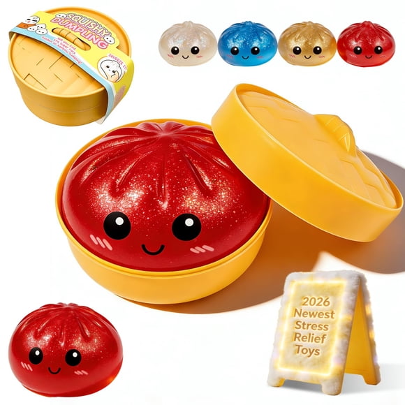 Juguete squishy HNRF dumpling con glitter para aliviar el estrés 10 x 10 x 5 cm