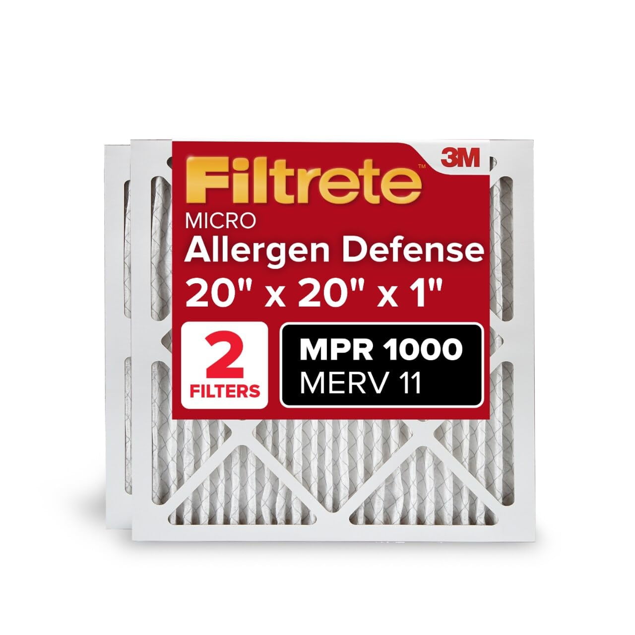Filtro De Aire Para Horno De Aire Acondicionado Filtrete 19,7x19,7x2,1 Cm Merv 11 Paquete De 2