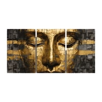 Genérico - Set 3 Cuadros Buddha Abstracto 90X45 Cm