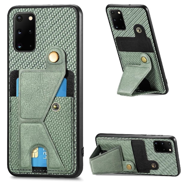 Funda Resistente para Samsung Galaxy S20 Plus con Tarjetero y Soporte, Diseño Magnético Verde