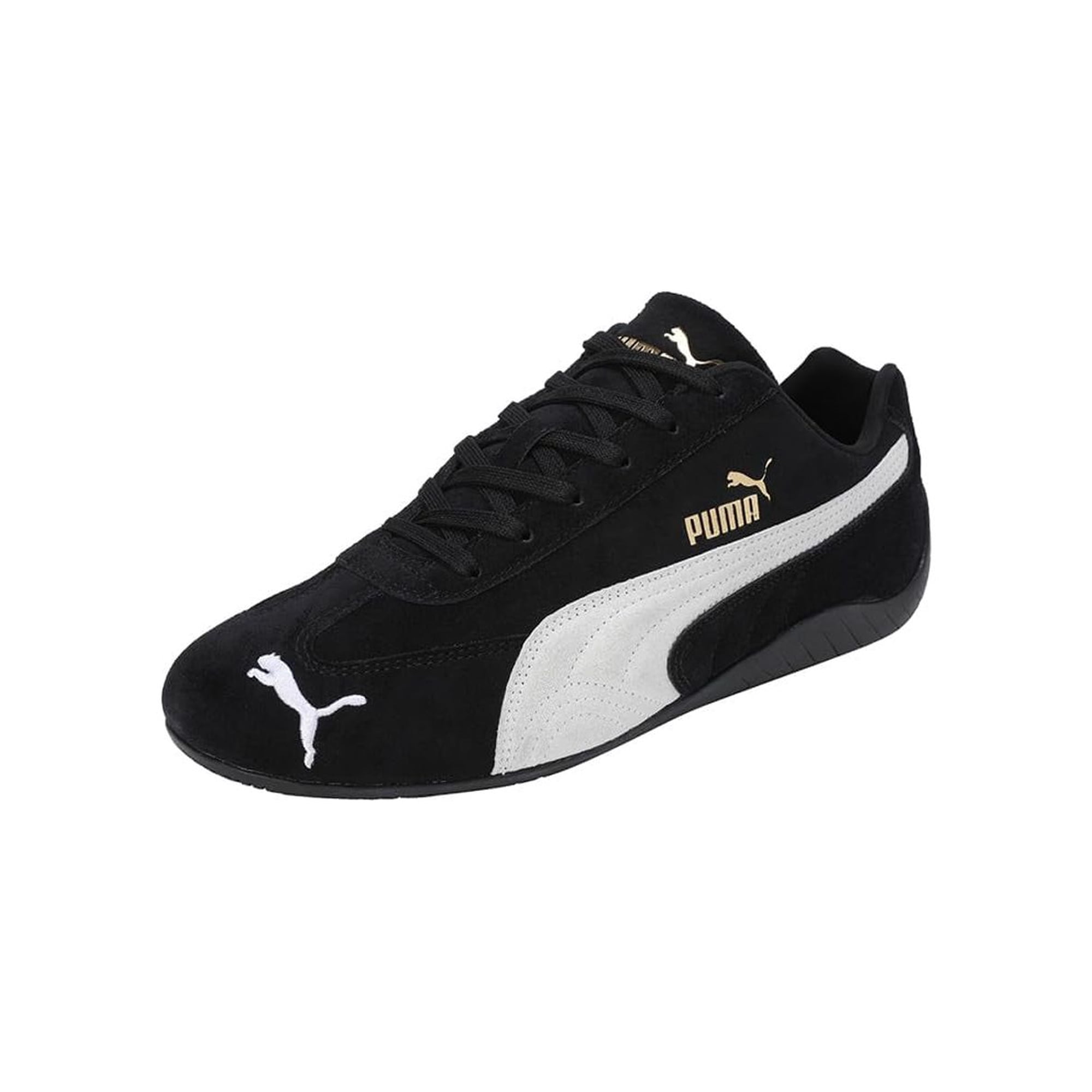 Zapatos Puma Speedcat Para Hombre, Gamuza Negra Y Blanca, Parte Superior Mediana
