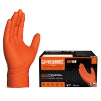 Guantes Desechables Gloveworks Hd De Nitrilo Naranja, 8 Mil, Grandes