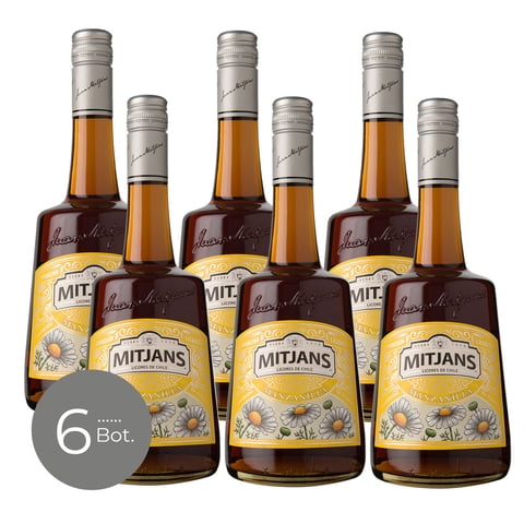 Pack X 6 Licor De Manzanilla Mitjans Mitjans 750 Cc