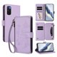 thumbnail image 1 of Funda Cartera Mariposa para [Samsung Galaxy S20] con Soporte y Cremallera Morado claro, 1 of 6