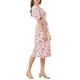 thumbnail image 4 of INSPIRE CHIC Vestido de Mujer con Nido de Abeja Floral Cuello Cuadrado Mangas Cortas Abullonadas Vestidos Midi de Primavera Verano Beige 3XL, 4 of 6