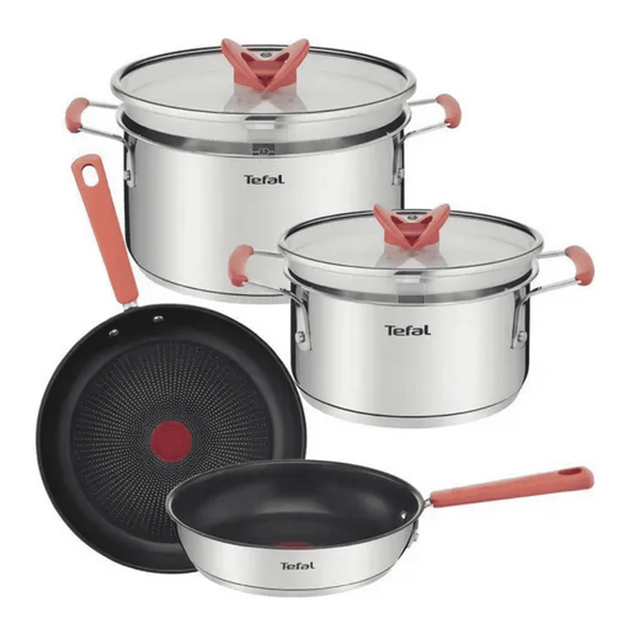 Genérico - Batería De 6 Piezas Tefal Apilable Color Gris