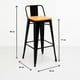 thumbnail image 4 of Taburete Tolix Negro Alto con Respaldo para bar o terraza - Asiento de madera Clara, 4 of 7