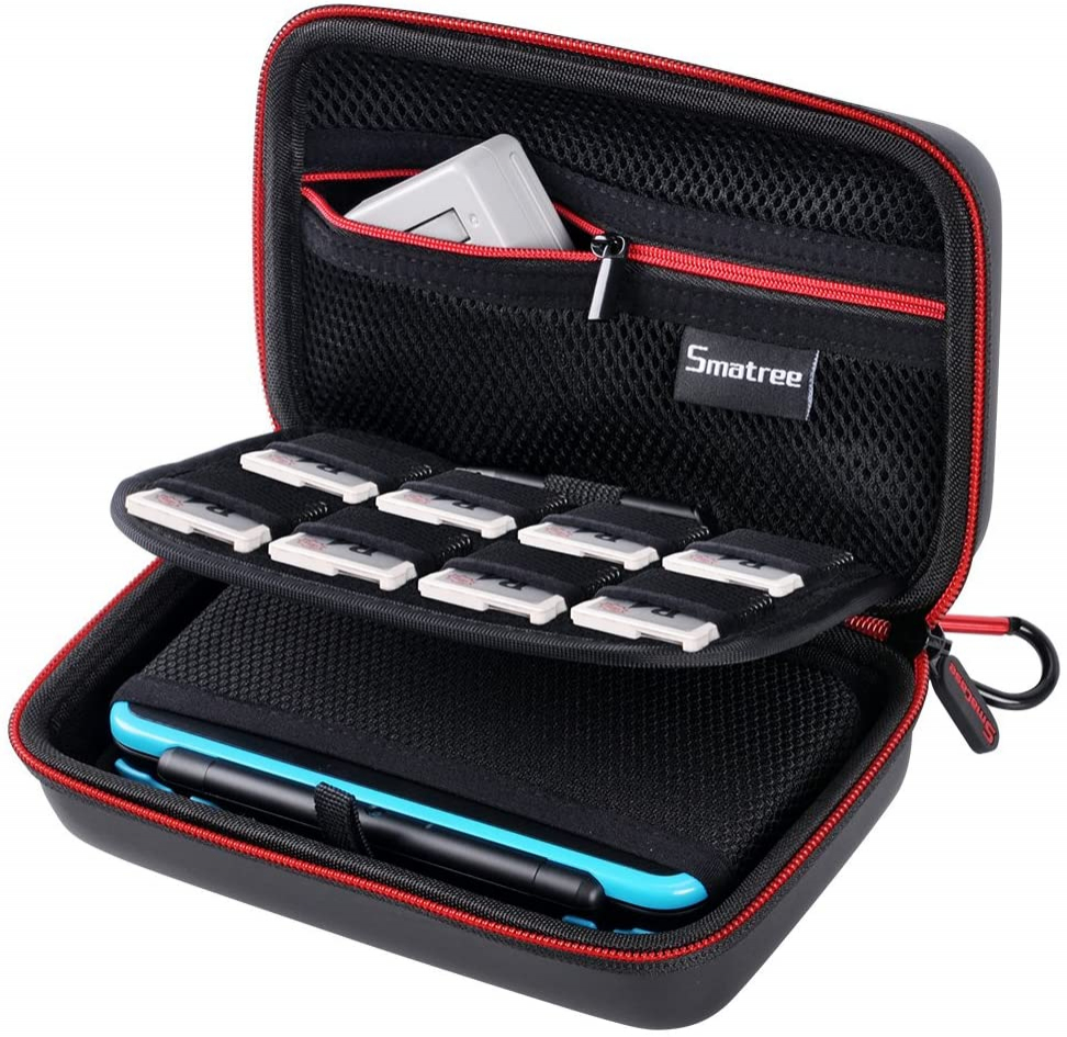 Estuche De Transporte Smatree Para New Nintendo 3Ds Xl / New 2Ds Xl Negro / Rojo