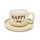 thumbnail image 2 of Set 6 Tazas Café Capuchino Té Con Platillo 250ml - Happy day, 2 of 4