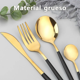 thumbnail image 3 of "Juego De Cubiertos Belug  De Acero Inoxidable, 24 Piezas negro ", 3 of 5